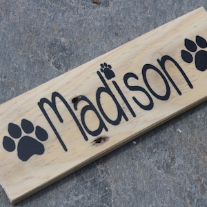 Personalized Dog Name Plate Dog Sign Dog Tag Pets Wood Sign Dog Lover Gift Rustic Name Plaque Dog House Sign Dog Decor Dog Art Gift for Her