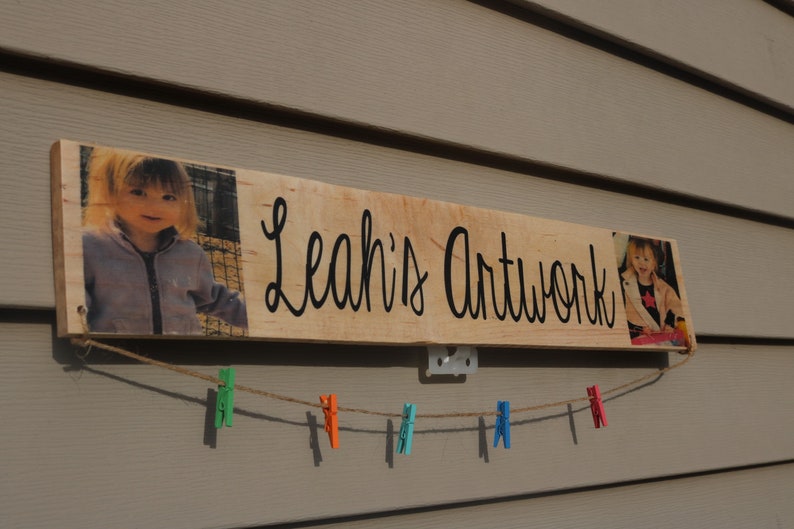 Personalized Kids Art Display Children's Artwork Hanger Etsy