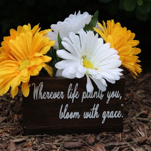 Übertopf Box saftiges Pflanzgefäß rustikale Blumentopf Blumenkasten Holz Pflanzer Lehrer Lehrer Wertschätzung Geschenke für ihr Geschenk für Mama