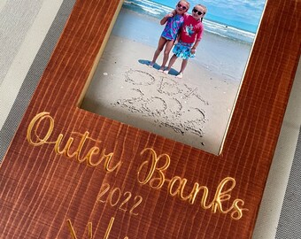 Outer Banks Wood Picture Frame Marco de fotos personalizado Marco obx Outer Banks Regalo Vacaciones Recuerdos Destino Marco Amigo Regalo