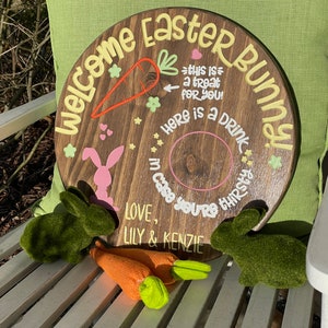 Easter Bunny Board Easter Decor Easter Bunny Treats Personalized Easter Bunny Tray Easter Gifts Easter Basket Easter Tradition Carrot Tray