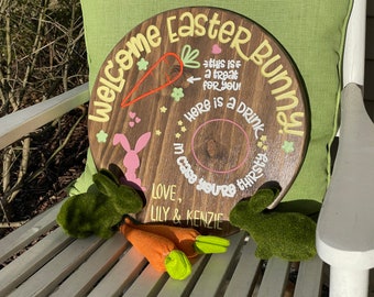 Easter Bunny Board Easter Decor Easter Bunny Treats Personalized Easter Bunny Tray Easter Gifts Easter Basket Easter Tradition Carrot Tray