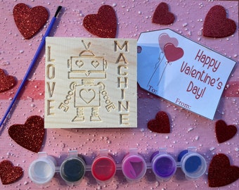 Robot Valentine Non Candy Valentine School Valentine Art Valentine Love Machine Preschool Classroom Exchange Valentines Day Paint Kit