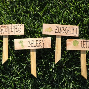 Vegetable Garden Stakes Herbs Garden Custom Plant Markers Garden Decor Wood Signs Custom Markers Gift for Her Gift for Mom Gardening