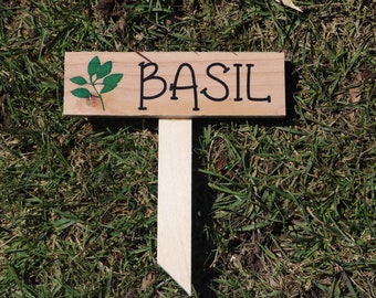 Herb Garden Stakes Herbs Garden Custom Plant Markers Garden Decor Wood Signs Custom Markers Rustic Decor Gift for Her Gift for Mom Gardening