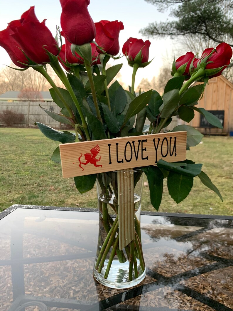 Valentine Garden Stakes Custom Plant Markers Wood Garden Decor | Etsy