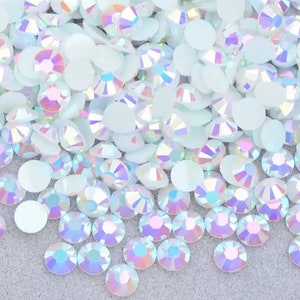 4mm Jelly White Resin AB Flatback Rhinestones