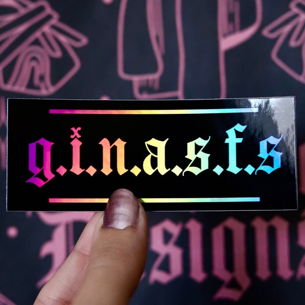 GINASFS Holo Vinyl Sticker | Holographic Glossy Fall Out Boy Sticker LGBTQ Infinity On High