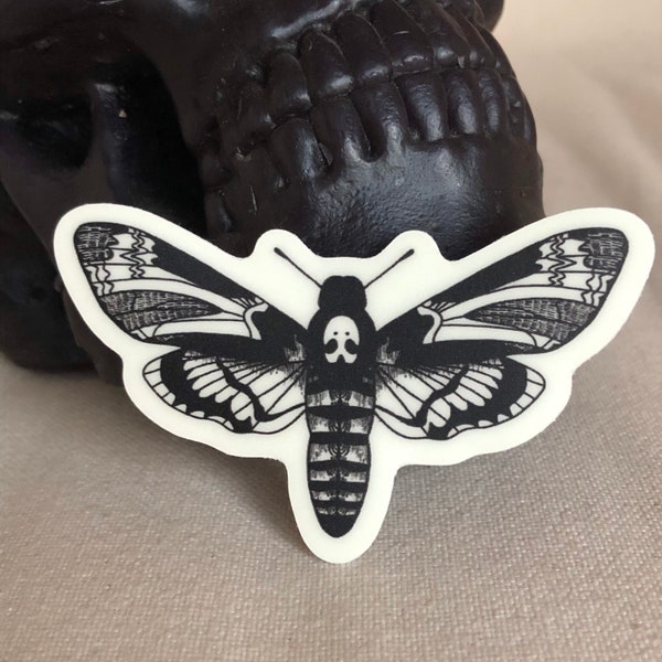 Glow In The Dark Deathshead Hawkmoth Vinyl Sticker | Silence of the Lambs|  Salvador Dali Moth Sticker Glowing