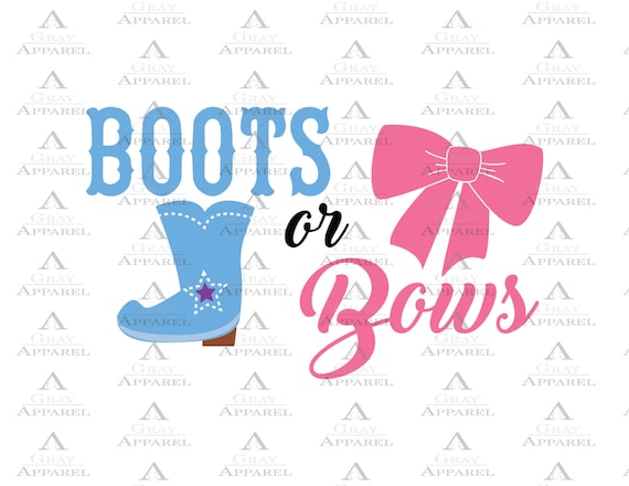 Boots or Bows Gender Reveal Clipart SVG EPS PNG pdf
