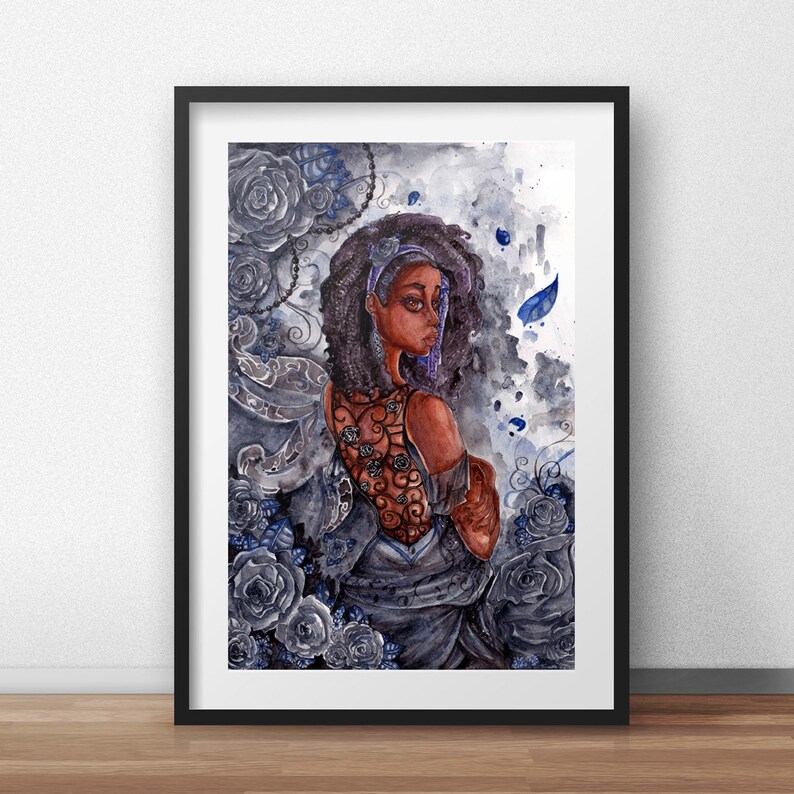 African American Art Black Girl Magic Floral Print Bedroom Decor Beautiful