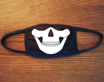 Skull Black Cloth Adult Reusable Washable Face Mask