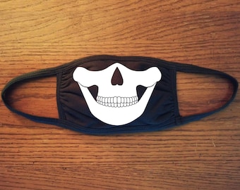 Skull Black Cloth Adult Reusable Washable Face Mask