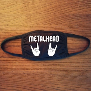 Metalhead Horns Black Cloth Adult Reusable Washable Face Mask