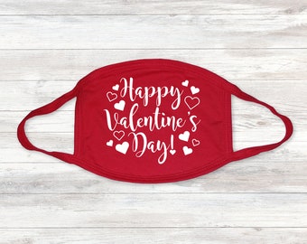 Happy Valentine's Day Heart Red Cloth Adult Reusable Washable Face Mask