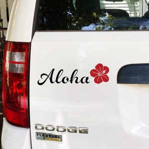 Aloha Hibiscus Flower Hawaiian Car Decal Sticker