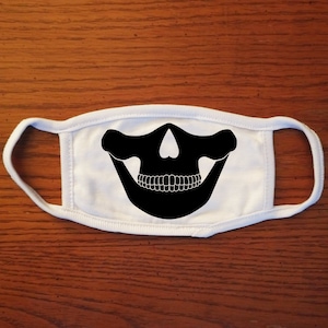 Skull White Cloth Child Kids Reusable Washable Face Mask