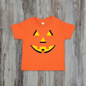 Jack-O-Lantern Pumpkin Halloween Orange Toddler Short Sleeve T-Shirt