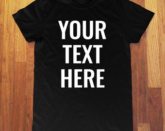Personalized Text Adult Unisex Gildan Black Short Sleeve T-Shirt