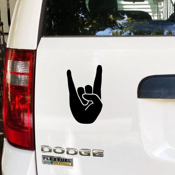 Metal Horns Car Decal | Etsy
