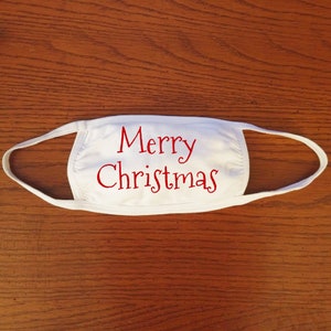 Merry Christmas White Cloth Adult Reusable Washable Face Mask