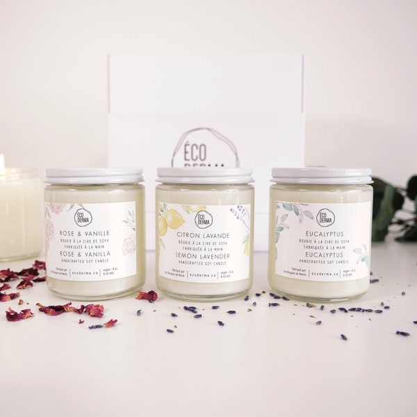 BEST SELLER! Candle Gift Set Trio  | Aromatherapy | Essential oils | Natural | Scented Candles | Spa Gift for her | Christmas gift