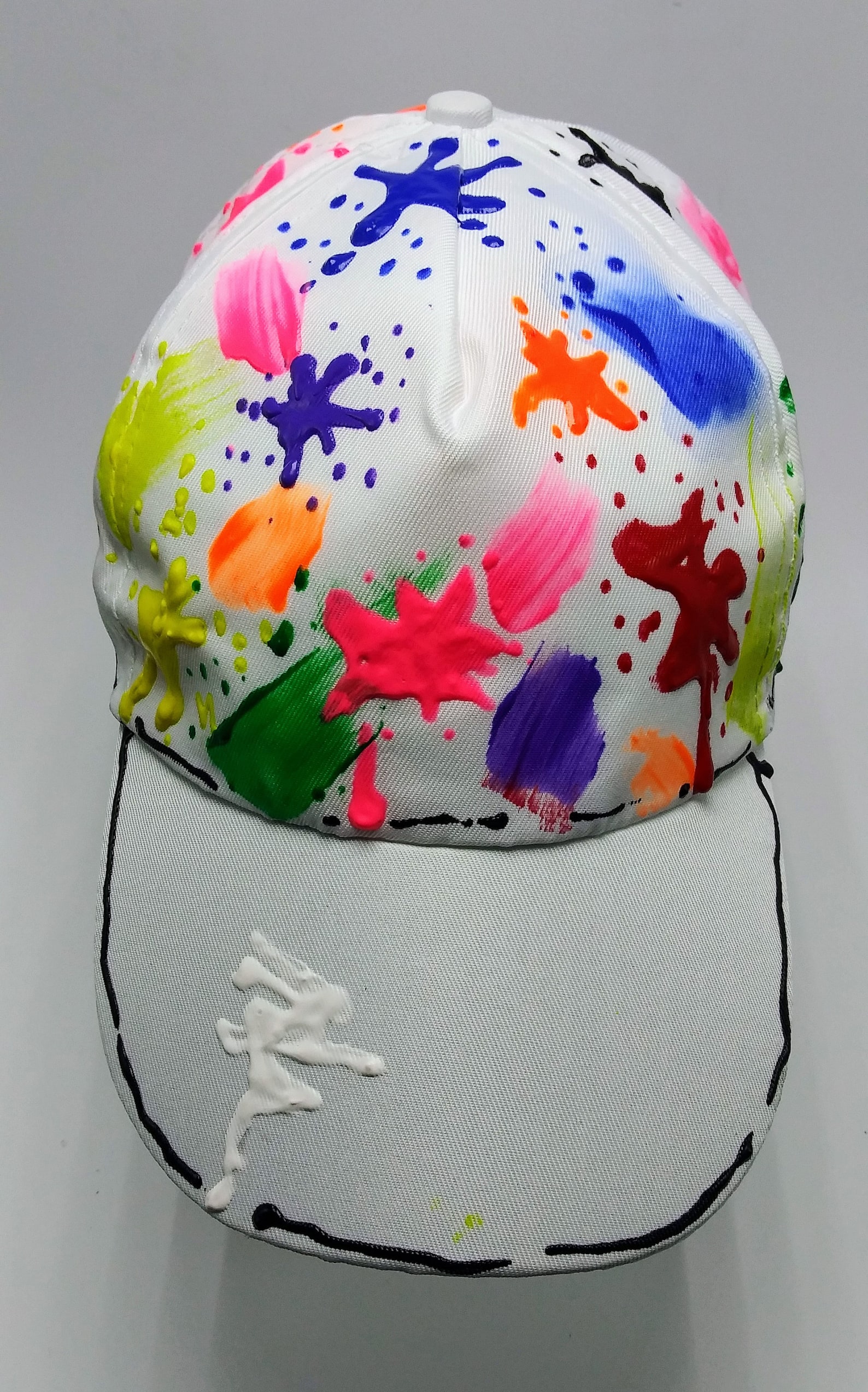 Colorful Artist Kids Baseball Caps Hats Handmade Painting Etsy Italia