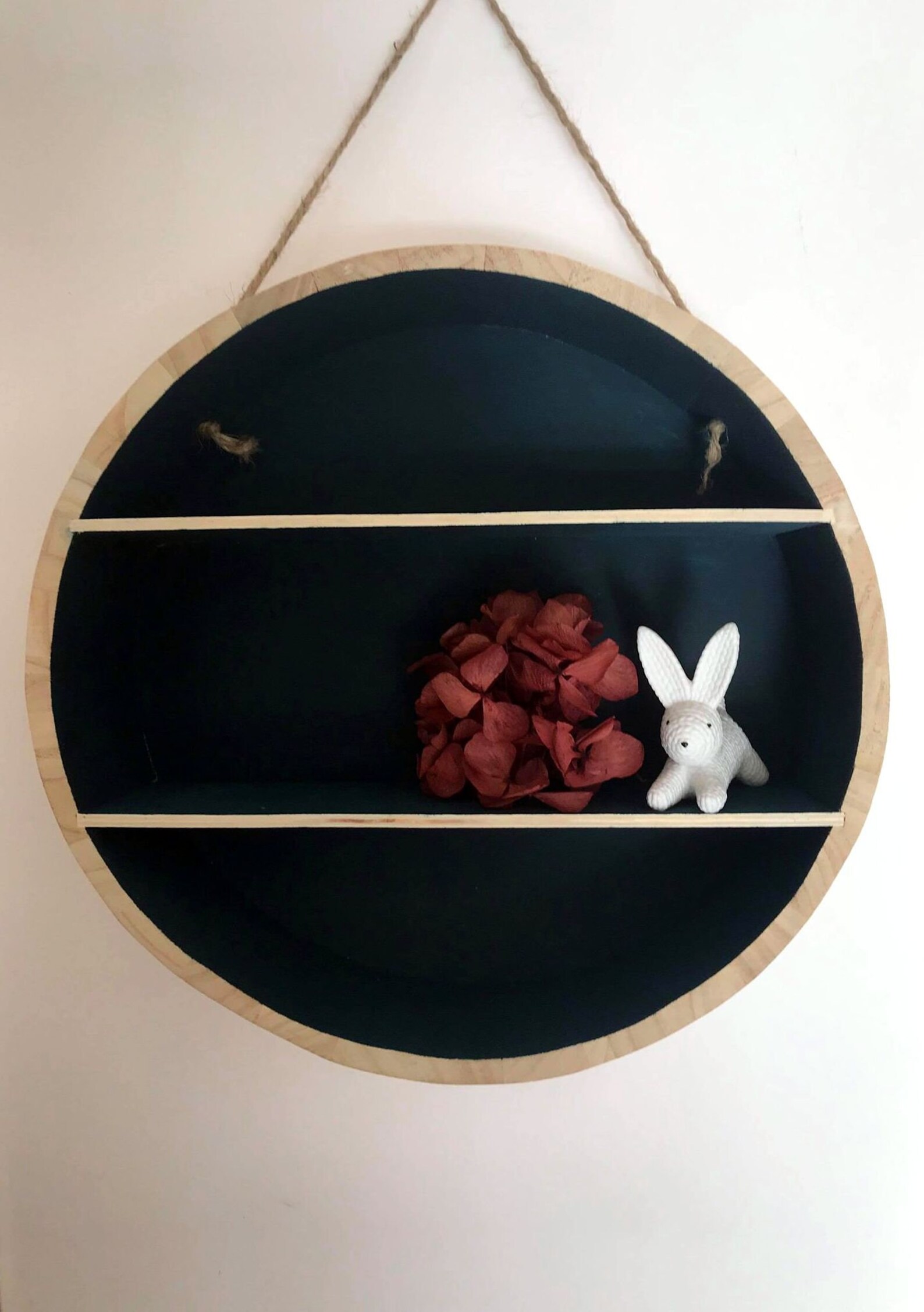 Round Wooden hanging shelf /Round shelf / Handmade decorative Etsy