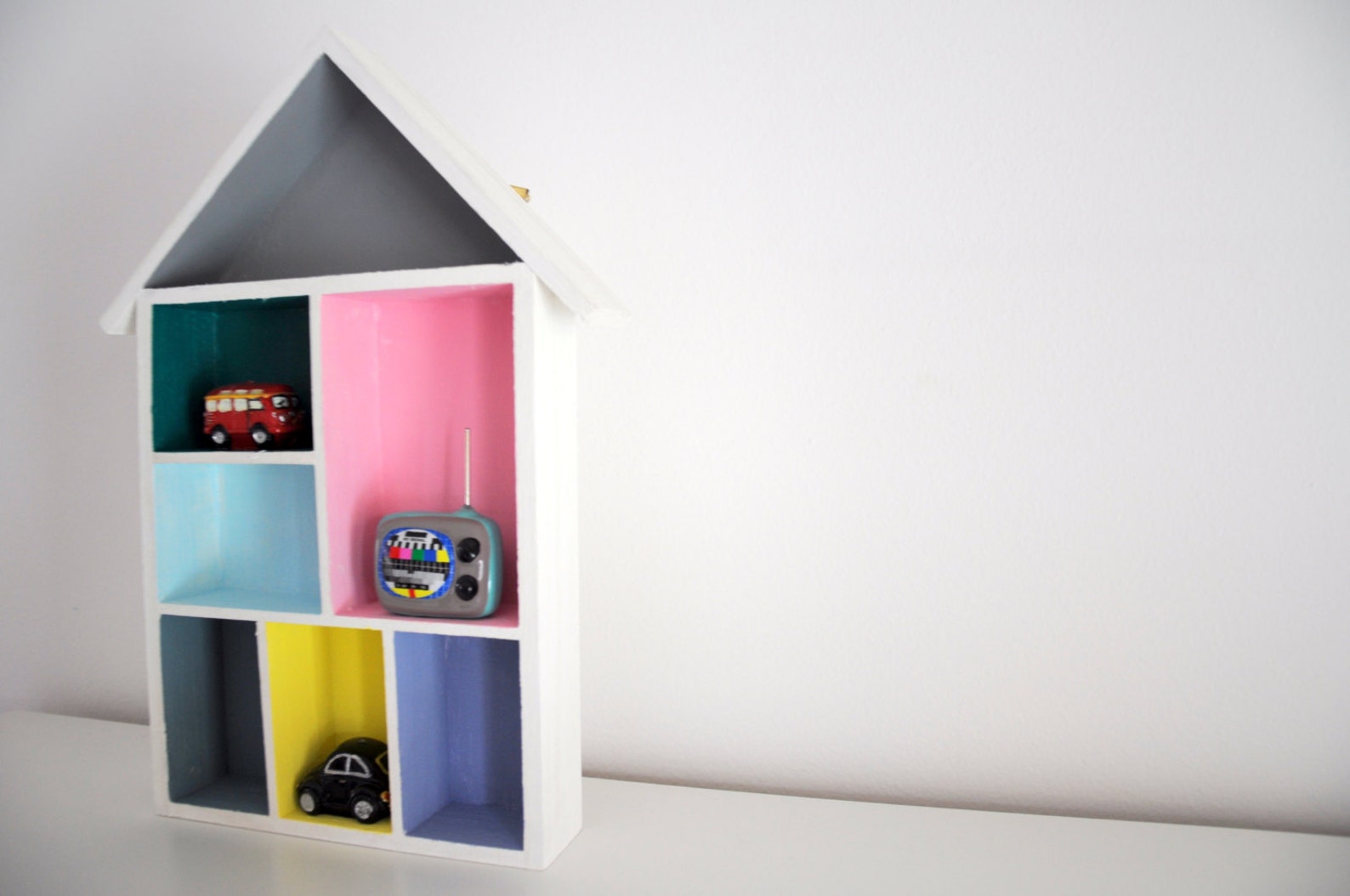 Wall shelf with house shape / Home Wall Shelf Display / House Etsy