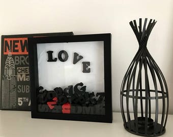 Shadow box "Love" / Shadow box frame / Display case / Plastic shadow box / Home décor / Wall display box / Wall decor / Home decoration