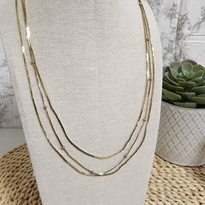 Vintage Tier Gold Costume Necklace- 80's Australia