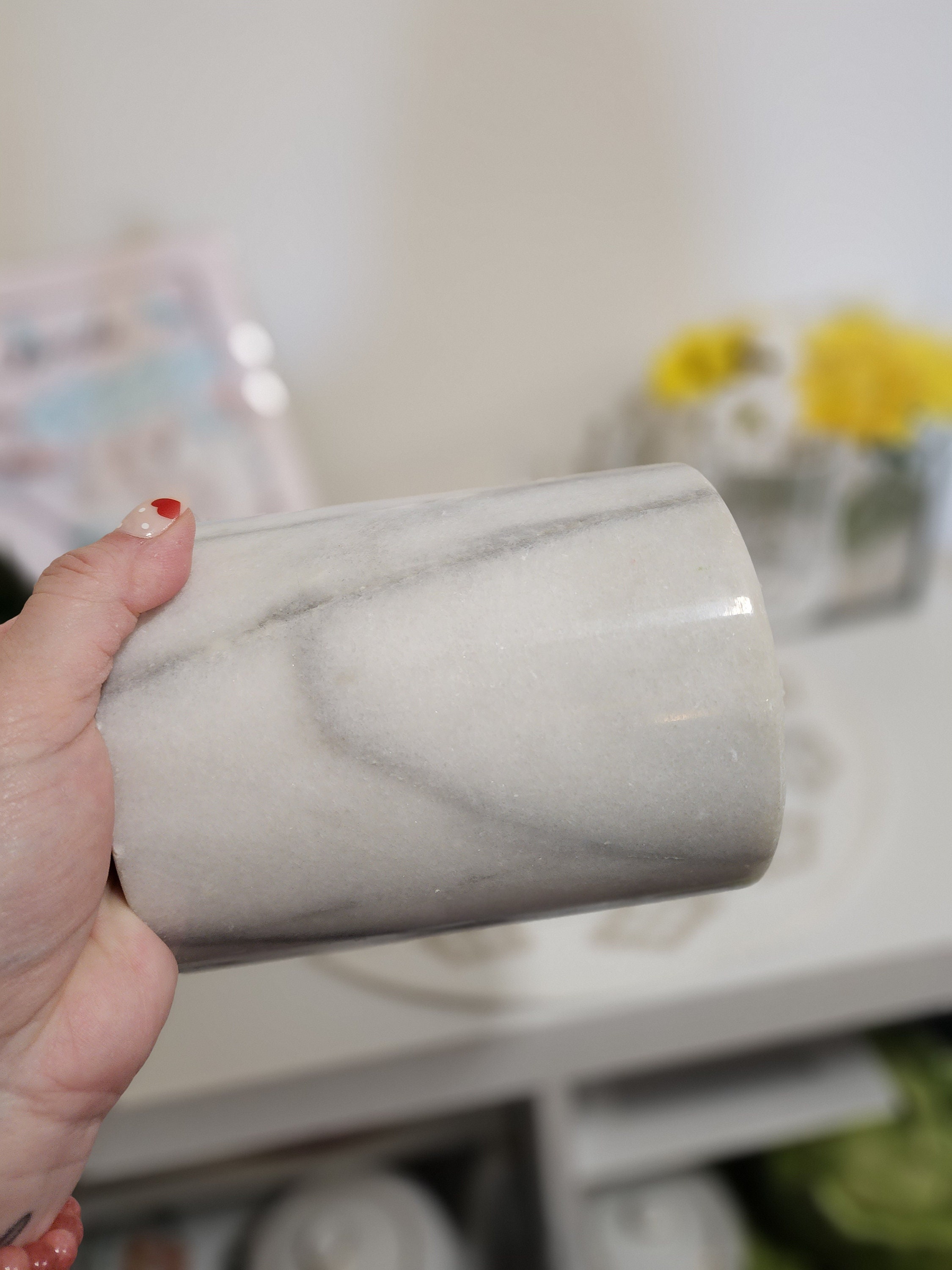 Radicaln Refroidisseur De Vin En Marbre Blanc 16,51 Cm Fait Main - Refroidisseur De Vin Pour Bar à Café, Support De Bouteille De Comptoir, Décoration D'intérieur Et Cadeaux De Pendaison De Crémaillère