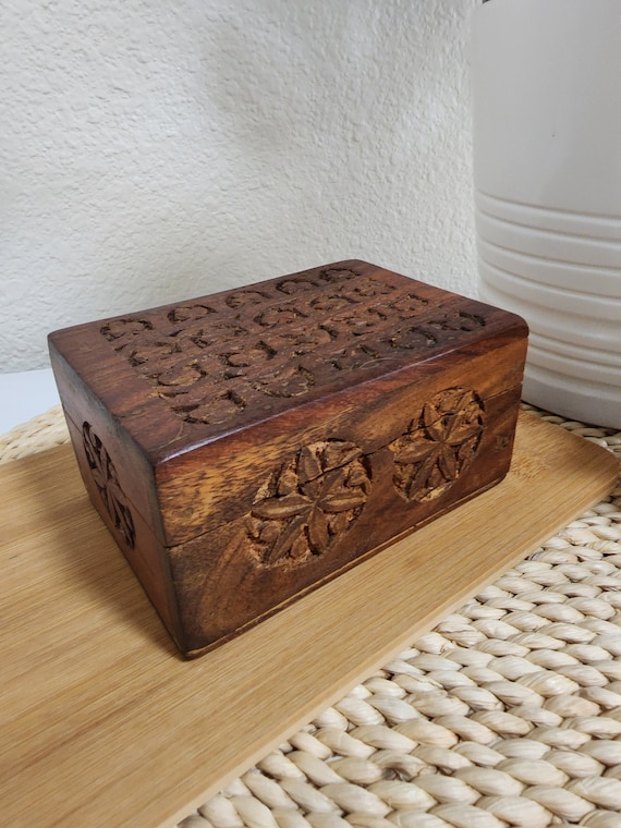 Hand Carved Sheesham Wood Block Fridge Magnet main image 1