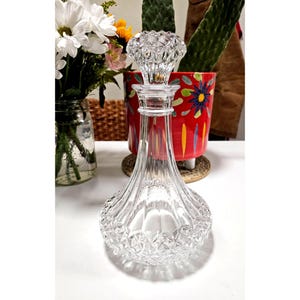 Vintage Cristal D'Arques Longchamp Ships Decanter and Stopper – Elegant 1970s French Diamond Cut Glass