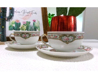 Rare Find 1925 to 1935 Epiag Coffee/Tea Cups Czechoslovakia, cup and saucer, Set of 2