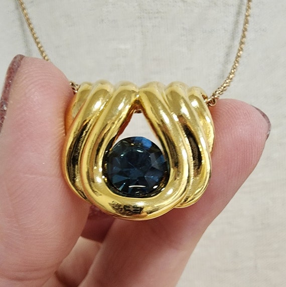 Classy Blue- Signed Nolan Miller Blue Stone Neckl… - image 3