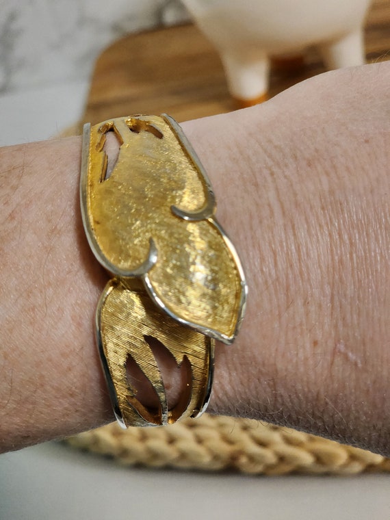 80's Vintage Costume Gold Watch Bracelet - image 2