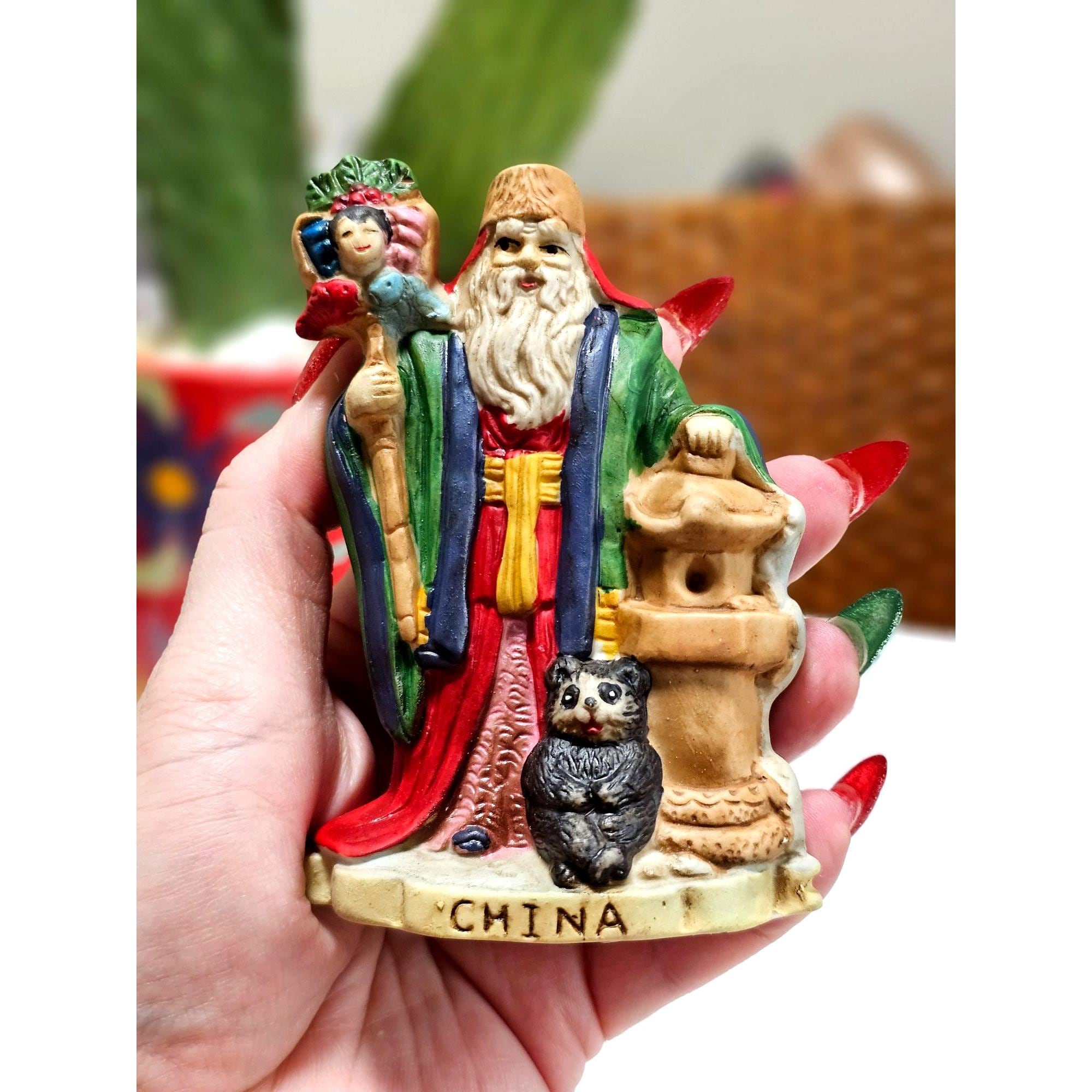 Vintage Asian Santa Figurine - Etsy