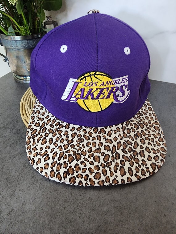 Vintage 90's Lakers Custom Made Hat- Leopard PRINT
