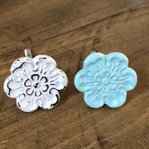 Knobs/Metal Knobs/Flower Knobs/Shabby chic knobs/Metal Cabinet Knob/Drawer Pulls Drawer Knobs Cabinet Knobs