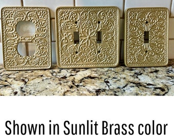 Brass Switch Plates, Light Switch cove, Outer Covers, brass covers, Plug Cover, Switch plate, white covers, outlet plate covers