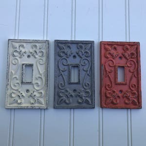 Light Switch Cover/Double light switch/cast iron switch/Light Switch Plate/Decorative wall Cover/ Outlet Cover/ Shabby Chic/ Metal Plate image 5