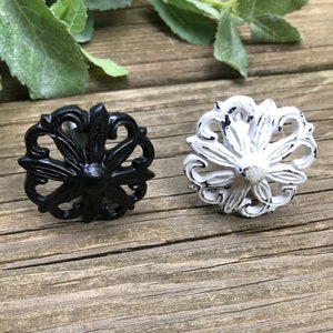 Star Knob/ Drawer or Desk Knobs / Dresser Drawer Pulls / Distressed White Knobs / pick color/ Shabby Chic Style / Cabinet Handles