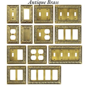 Antique Brass or Gold covers, FREE SCREWS, Switch Plates, Light Switch cover, Outlet , Switch plate, outlet plate covers,Switch Plates,