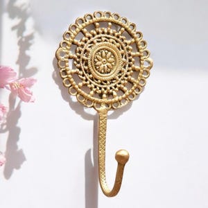 Beautiful solid brass Boho style Hook, Brass Coat Hook,Wall Hanger ,Vintage Hook, Gold Coat Hook