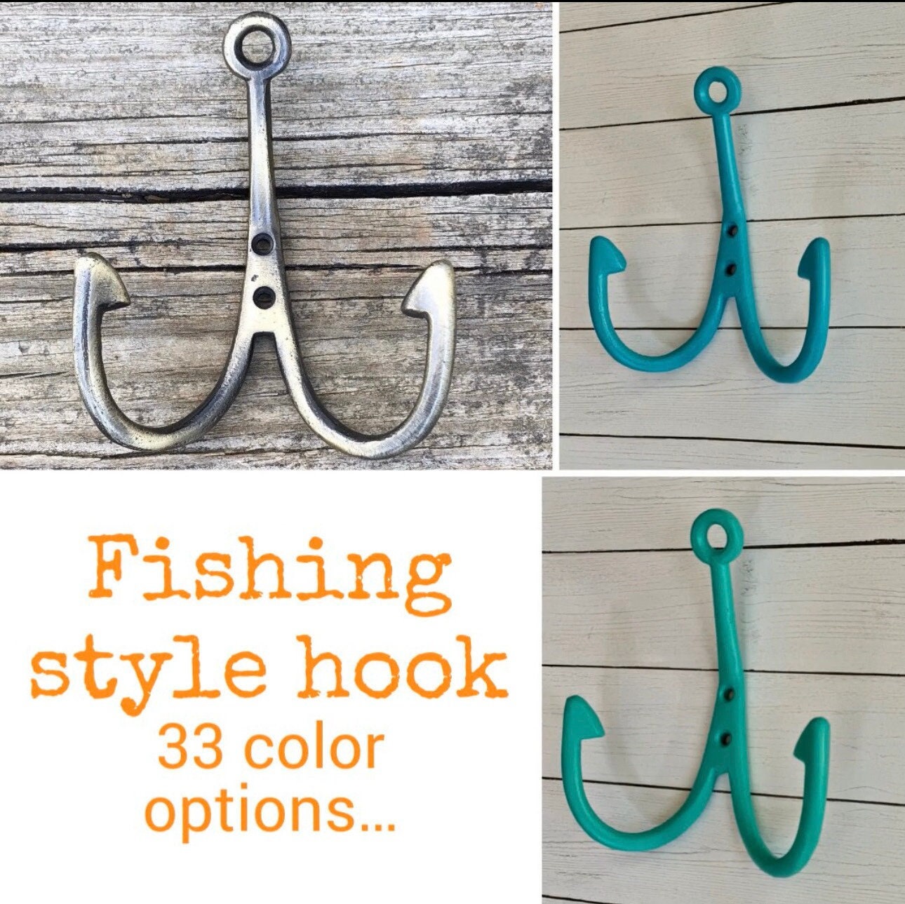 Fish Hook,fishing Style Hook, Lake House Hook, Metal Fish Hook, Wall Hook,  Towel Hook, Lake House Decor, Fishing, Beach House Decor, 