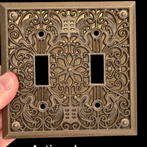 Ornate brass covers, Switch Plates, FREE SCREWS, Light Switch cover, Outlet , Switch plate, outlet plate covers,Switch Plates,Plug Cover