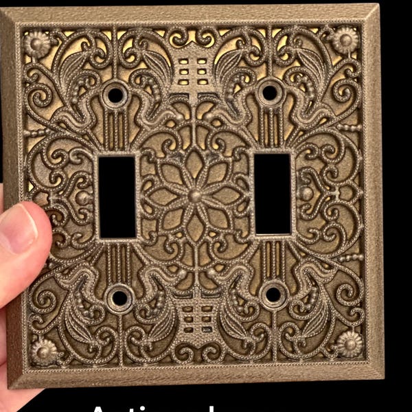 Ornate brass covers, Switch Plates, FREE SCREWS, Light Switch cover, Outlet , Switch plate, outlet plate covers,Switch Plates, (20 colors)