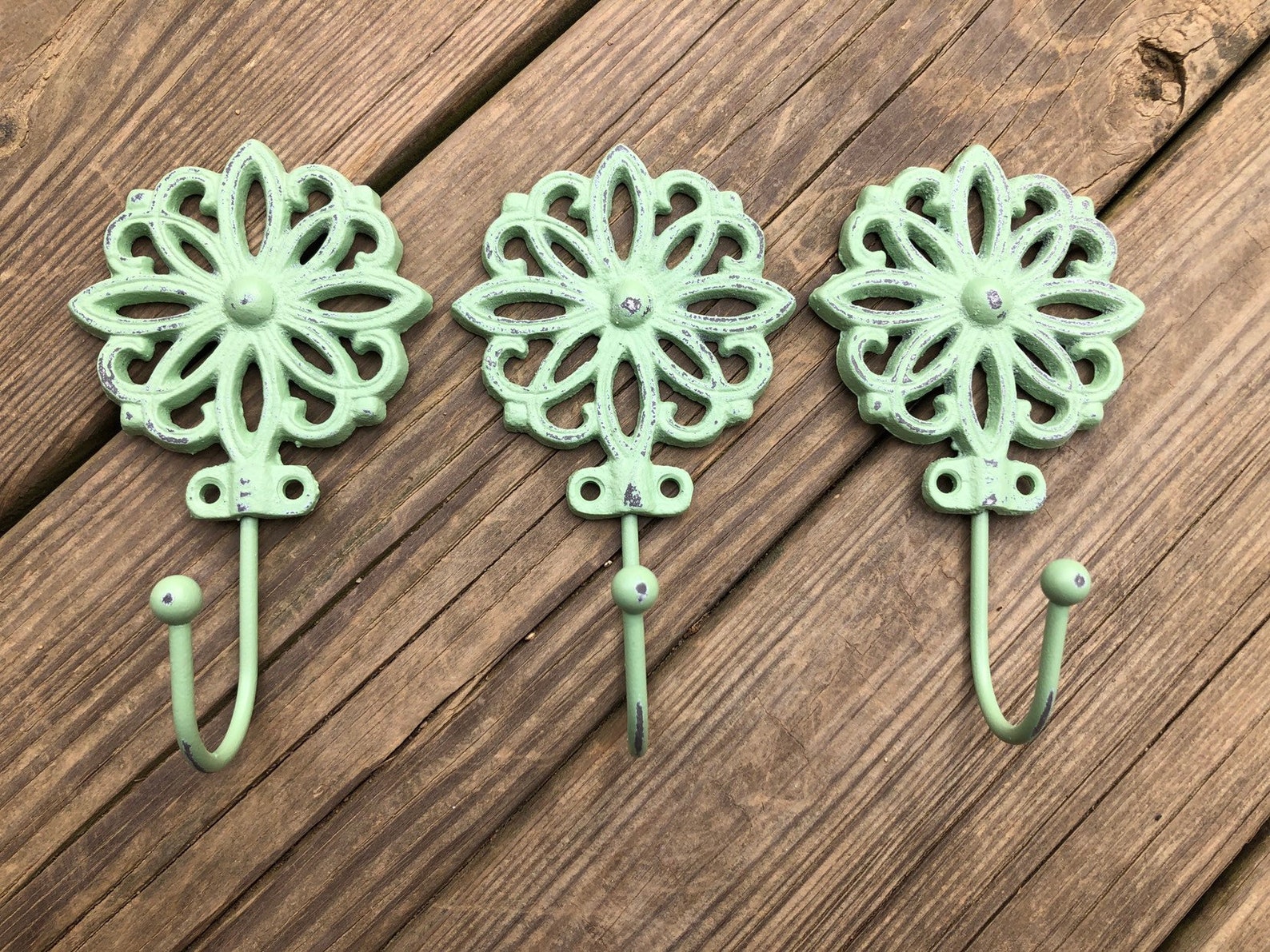 Sale/cast Iron Flower Wall Hook/towel Hook/shabby Chic Etsy
