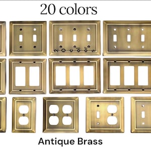 Antique Brass Light Switch Cover, Bronze Wall Plate (20 colors)